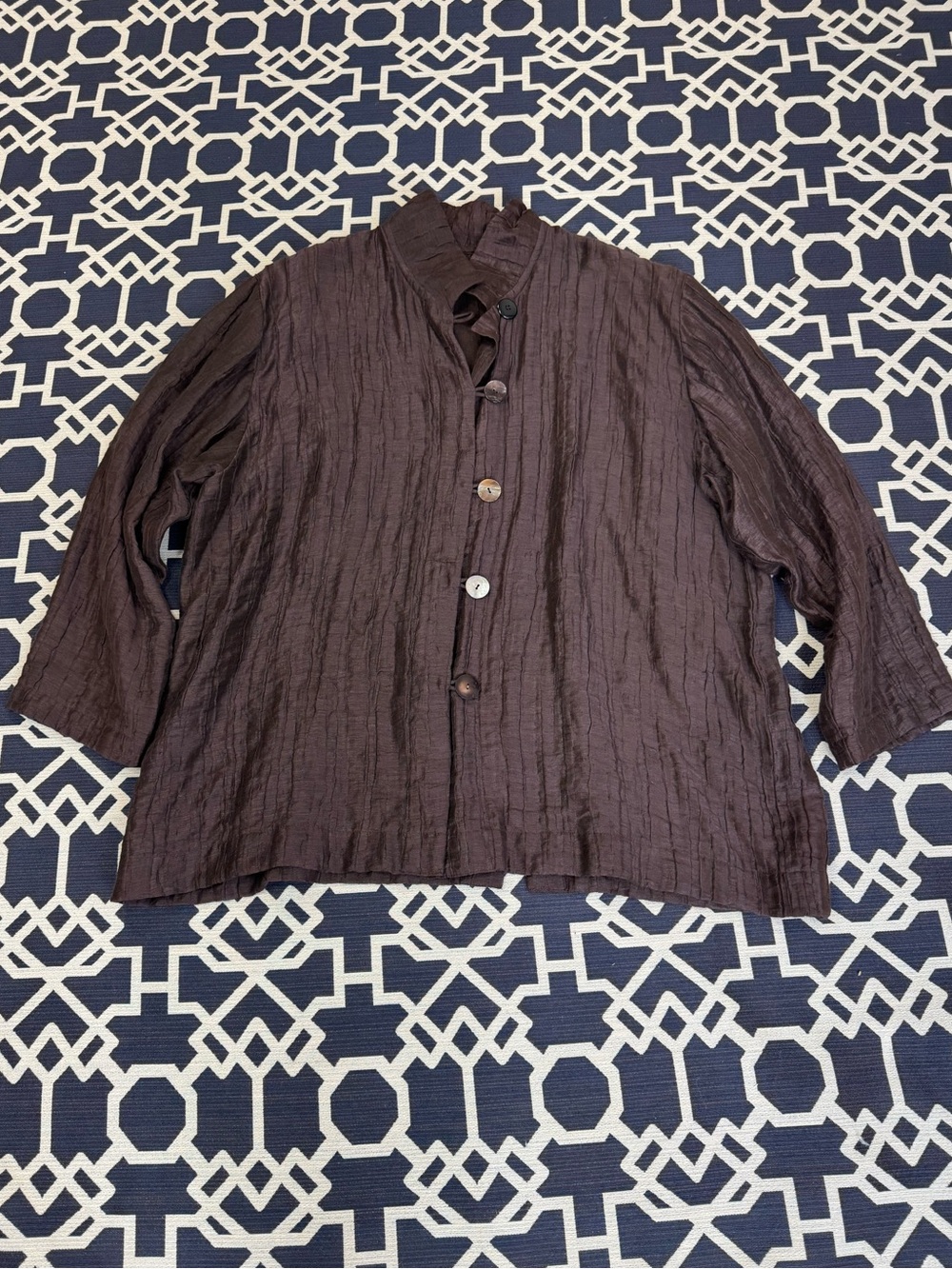 Eskandar Button Front Oversized Linen Shirt - Picture 6 of 14